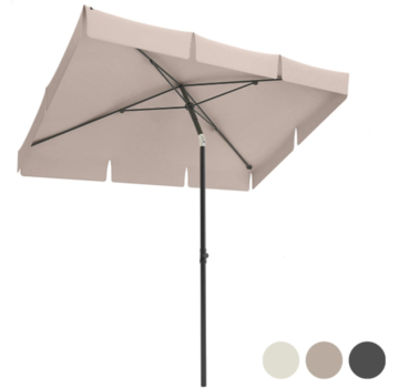 LifeGoods Parasol LifeGoods - 200x125cm - imperméable - Taupe - Housse INCLUSE