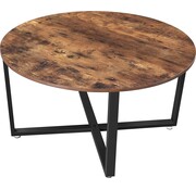 Parya Home Parya Home - Table basse ronde - Table de salon - Structure en fer - Vintage - Brun foncé - 88 x 88 x 47 cm