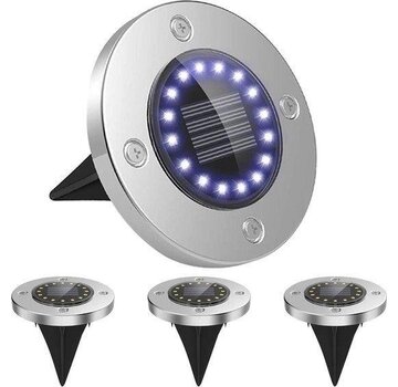 Parya Garden Spot solaire de jardin - 10 LED - 4 pièces - Energie solaire - Eclairage de façade - Spot de sol extérieur - Spot - Eclairage solaire de jardin - Etanche