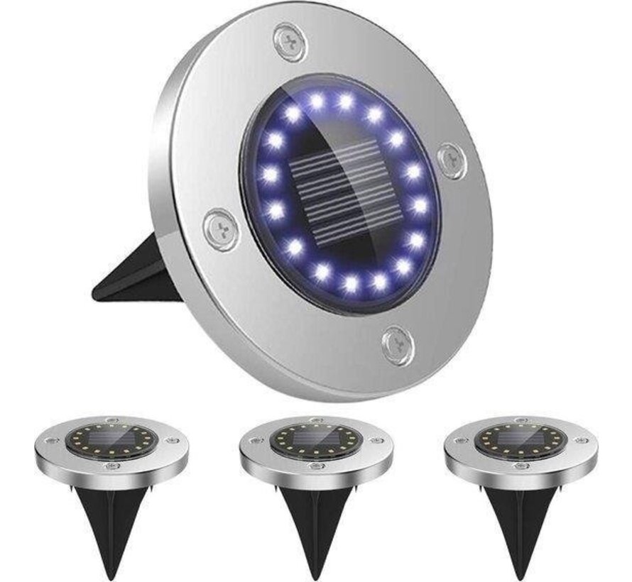 Spot solaire de jardin - 10 LED - 4 pièces - Energie solaire - Eclairage de façade - Spot de sol extérieur - Spot - Eclairage solaire de jardin - Etanche