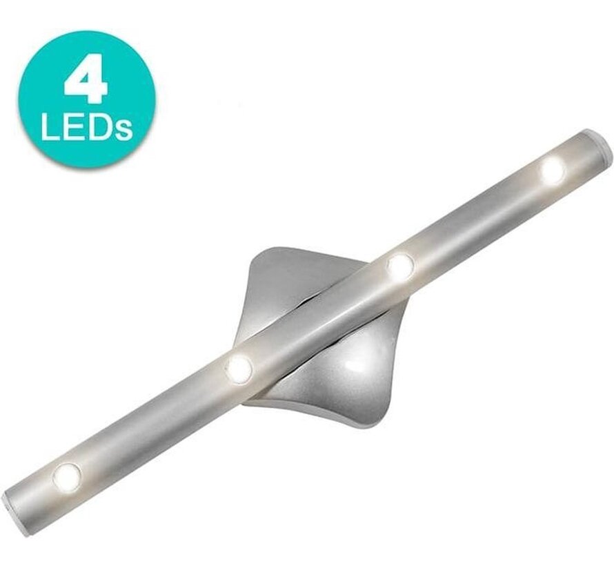 Lampadaire 22 cm avec 4 LED et support adhésif sans câblage Eaxus