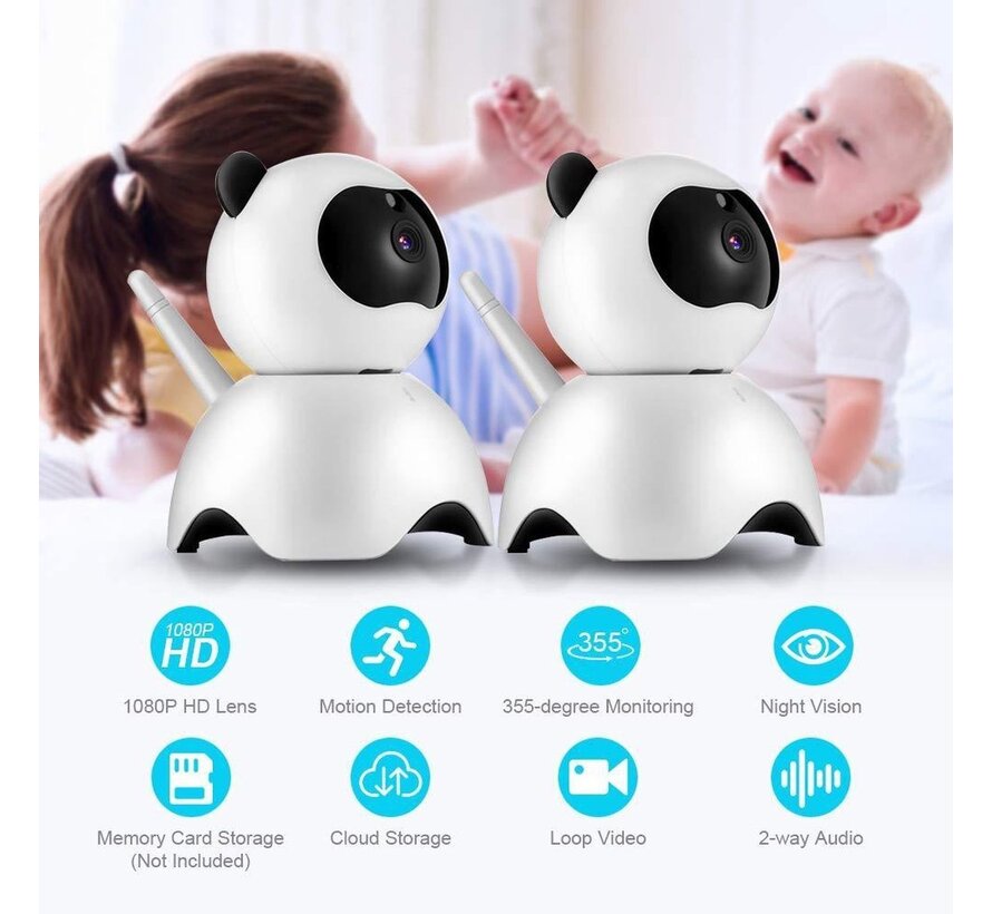 Moniteur vidéo pour bébé - Caméra de surveillance pour bébé - Blanc