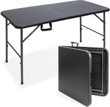 LifeGoods LifeGoods Table pliante - Table pliante - 60x120cm - Table pliante ajustable - Table de camping - Résistant aux intempéries - Noir