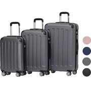 TRVLMORE Set de valises TRVLMORE - 3 pièces - 38L + 70L + 110L - Gris foncé