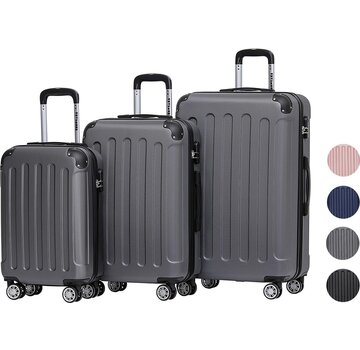 TRVLMORE Set de valises TRVLMORE - 3 pièces - 38L + 70L + 110L - Gris foncé