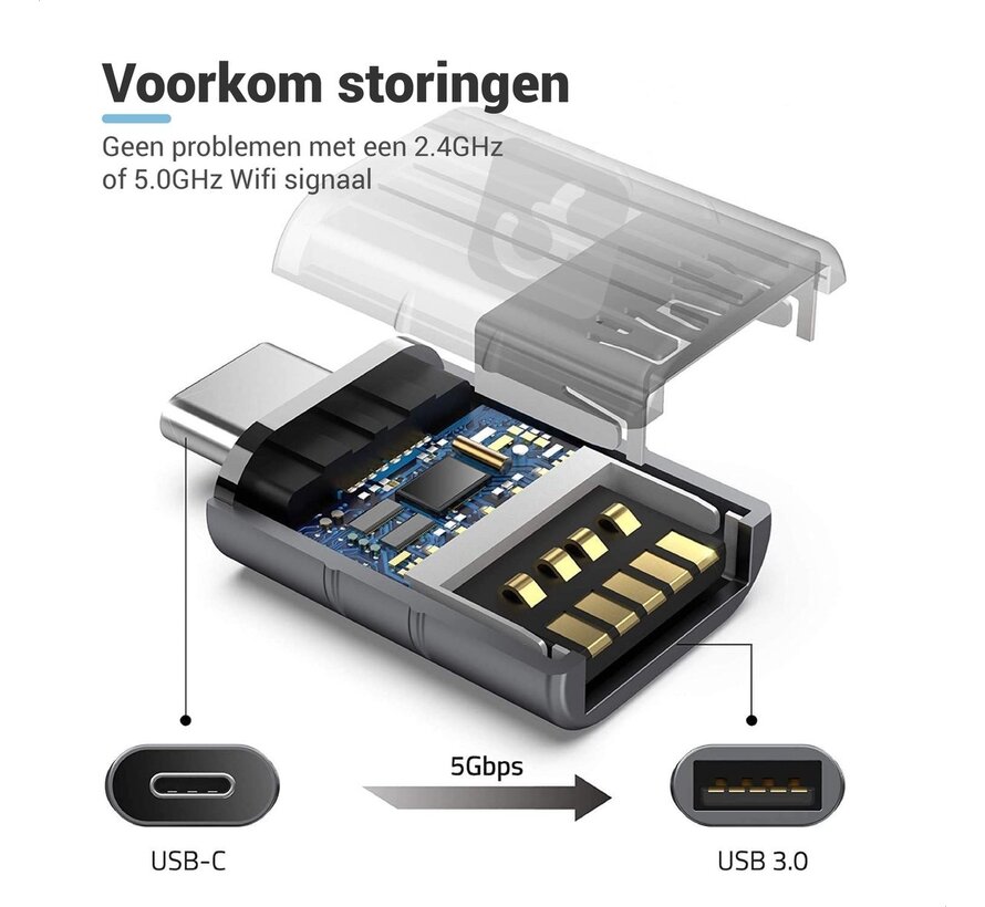 Teeco USB C vers USB A - 2 pièces - USB C vers USB A - USB 3.0 - 5Gps - Thunderbolt - USB - Convient pour clé USB, hub USB, hub USB c - Répartiteur USB - Aluminium - Gris spatial