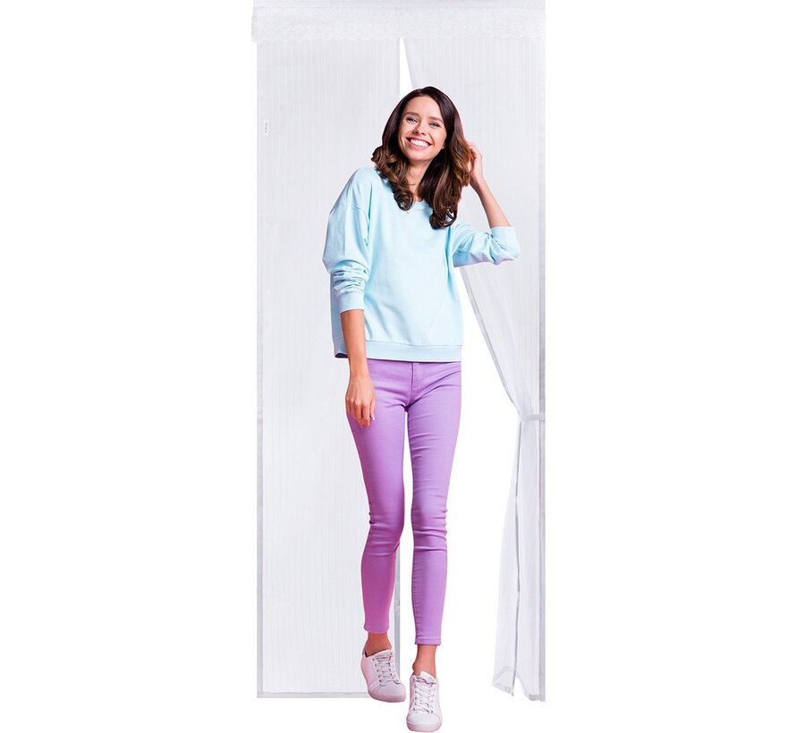 O'DADDY® Rideau de porte - Rideau anti-mouches - Magnétique - Moustiquaire de porte Deluxe 92 x 230 cm - Blanc Hor - Rideaux de porte
