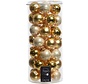 Paquet de boules de Noël 49x boules en verre perlé/doré 6 cm - brillant et mat - décorations de Noël