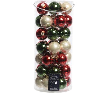 Decoris Mélange de boules de Noël Decosis - 49 pièces - ø 6cm - Verre - Rouge Vert