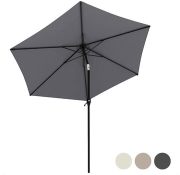 LifeGoods LifeGoods Parasol - Ø270 cm - 30° inclinable - imperméable - avec housse - Gris foncé