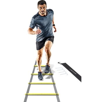 Dunlop Dunlop Speed Ladder - 4 mètres - Réglable - Extensible - avec chevilles et sac de rangement