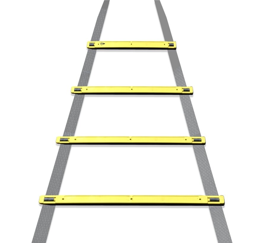 Dunlop Speed Ladder - 4 mètres - Réglable - Extensible - avec chevilles et sac de rangement