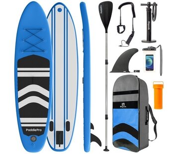 LifeGoods LifeGoods SUP Board - Planche à pagaie gonflable - Ensemble complet - Max. 135KG - 320x81cm - Bleu