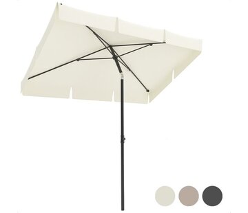 LifeGoods LifeGoods Parasol - 200x125cm - 30° inclinable - imperméable - avec housse - Crème