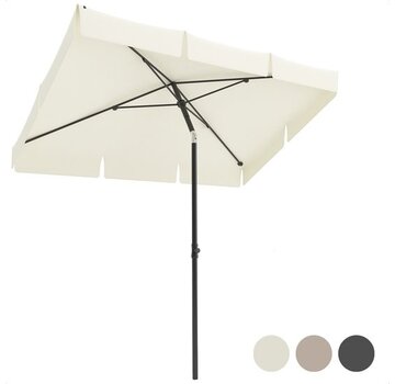 LifeGoods LifeGoods Parasol - 200x125cm - 30° inclinable - imperméable - avec housse - Crème