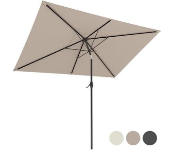 LifeGoods LifeGoods Parasol - 270x180cm - 30° inclinable - imperméable - avec housse - Taupe