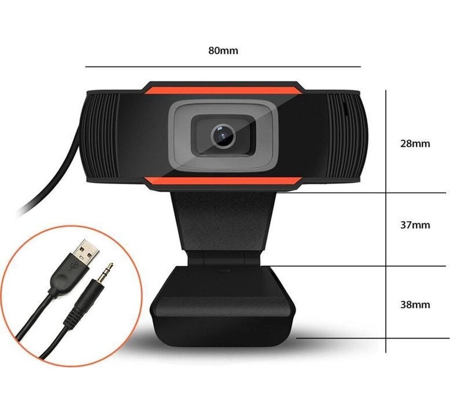 Webcam HD 720p - Sur ordinateur - Webcam pour PC - Caméra Web - Réunion - Travail et domicile - USB - Microphone - Windows et Mac