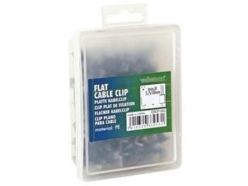 Clip de câble plat, gris, 8Mm (100St/Box)