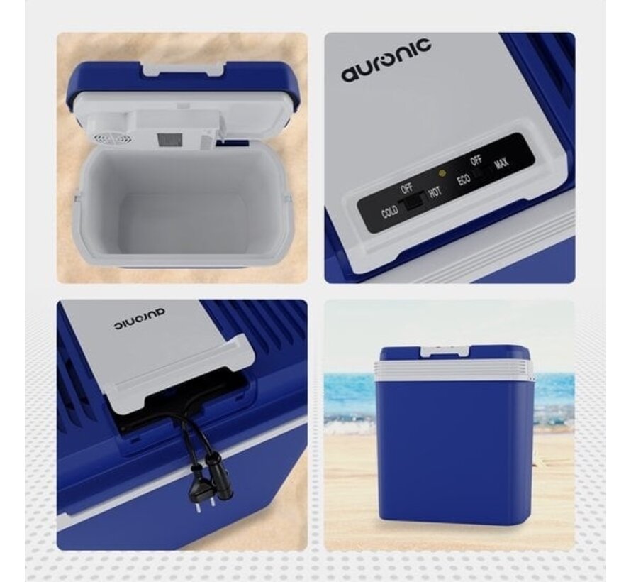 Auronic Electric Coolbox - Coolbox - 20L - 12V et 240V - Bleu