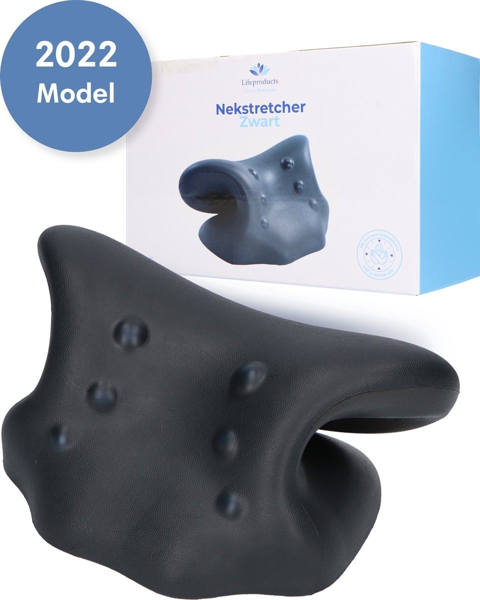 Lifeproducts - Coussin de massage - Appareil de massage cervical - Coussin de massage Shiatsu - Coussin pour les douleurs cervicales - Stretcher cervical - Noir