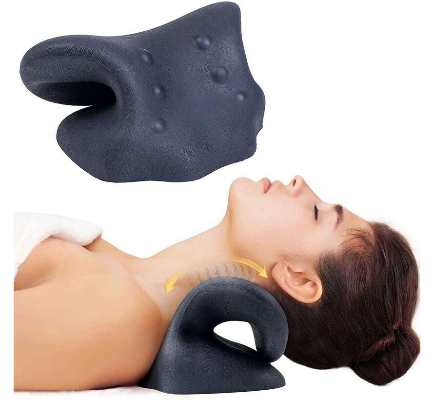 Lifeproducts - Coussin de massage - Appareil de massage cervical - Coussin de massage Shiatsu - Coussin pour les douleurs cervicales - Stretcher cervical - Noir
