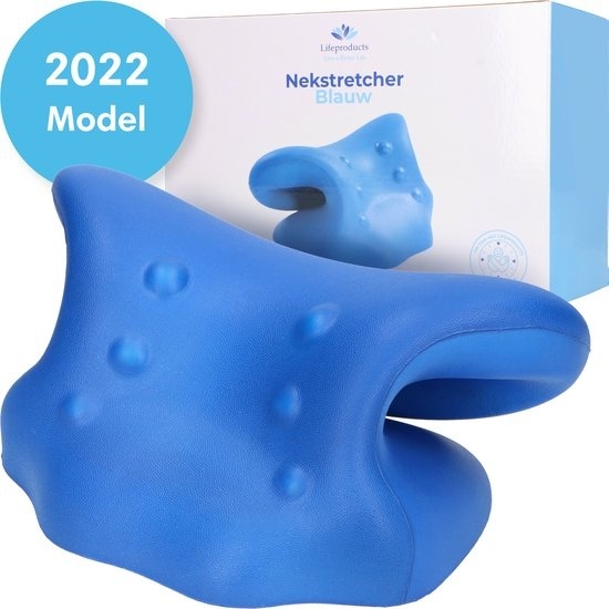 Lifeproducts Stretcher pour le cou - Coussin de massage - Appareil de massage pour le cou - Coussin de massage Shiatsu - Coussin pour les douleurs cervicales - Stretcher pour le cou - Bleu
