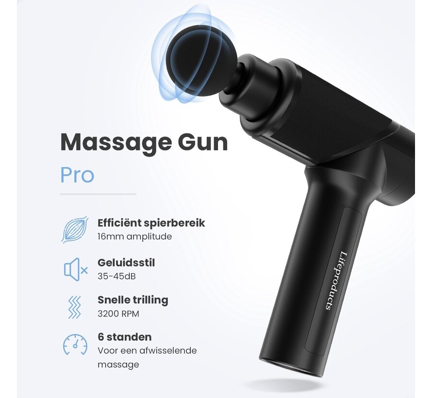 Lifeproducts Massage Gun PRO - Pistolet de Massage - Pistolet de Massage