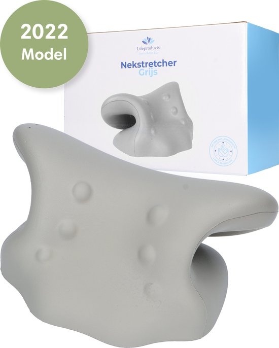 Lifeproducts Stretcher cervical - Oreiller de massage - Appareil de massage cervical - Oreiller de massage Shiatsu - Oreiller pour les douleurs cervicales - Stretcher cervical - Gris