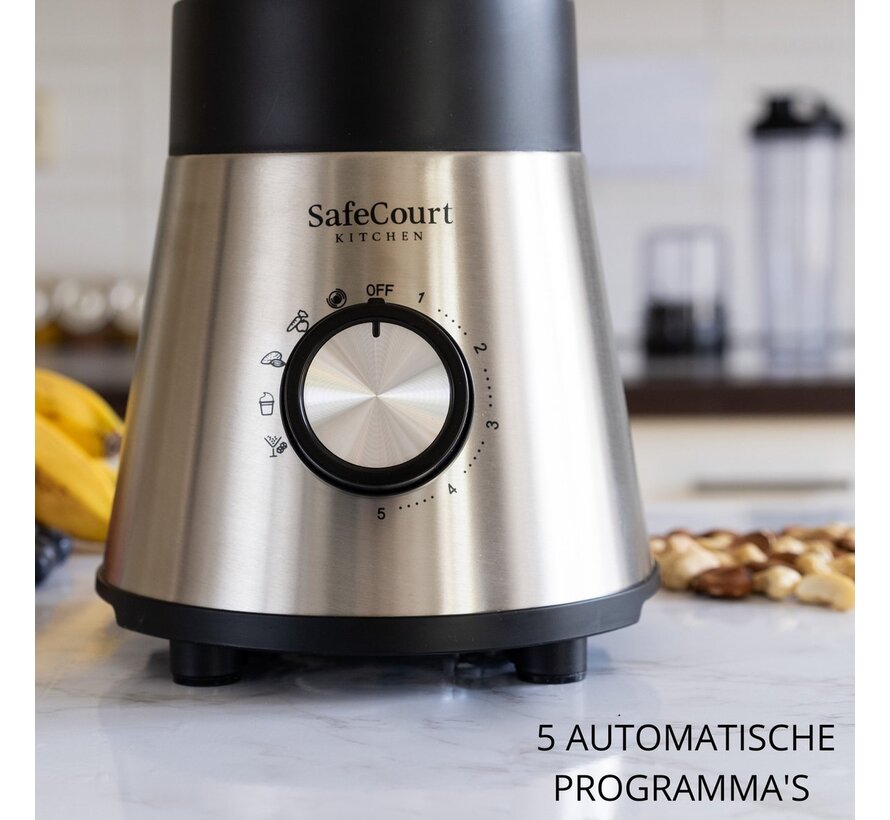 Safecourt Kitchen HB100 - Blender puissant Smoothie - 1000W - 1.5L