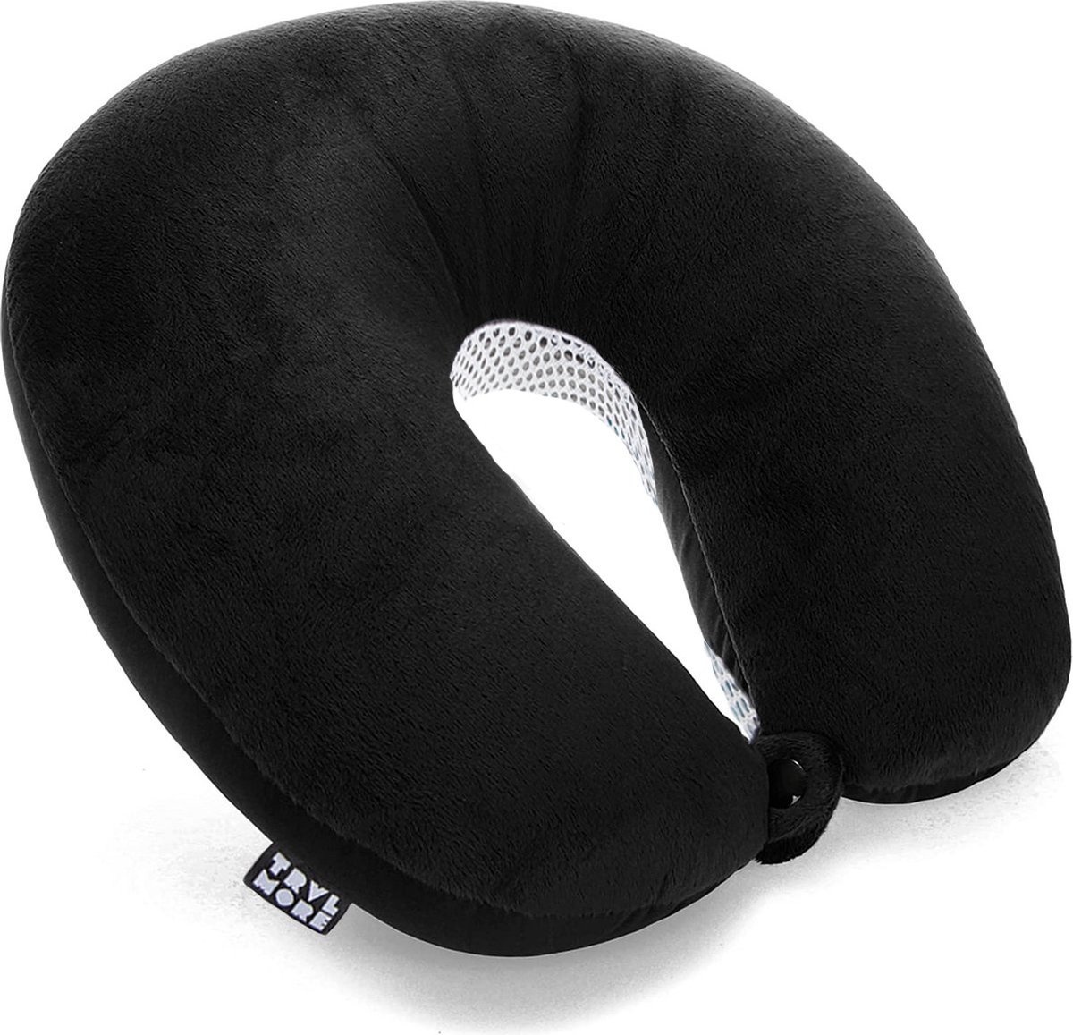 TRVLMORE Oreiller de cou - Oreiller de voyage pour l'avion et la voiture - Forme en U - Mousse à mémoire de forme - Noir