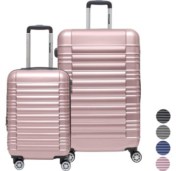 TRVLMORE TRVLMORE Set de valises - 2 pièces - 38L (bagage à main) + 110L - Rose Gold