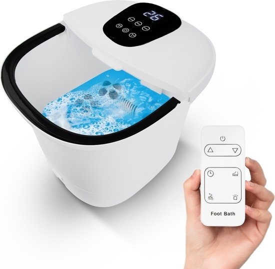 Niceey Bain de pieds massant 3XL - avec rouleaux automatiques - blanc