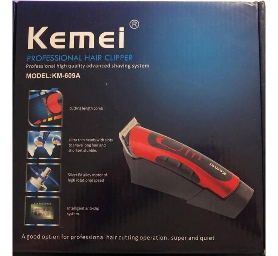 Kemei Professional KM609B Tondeuse à cheveux et tondeuse - Rechargeable et sans fil