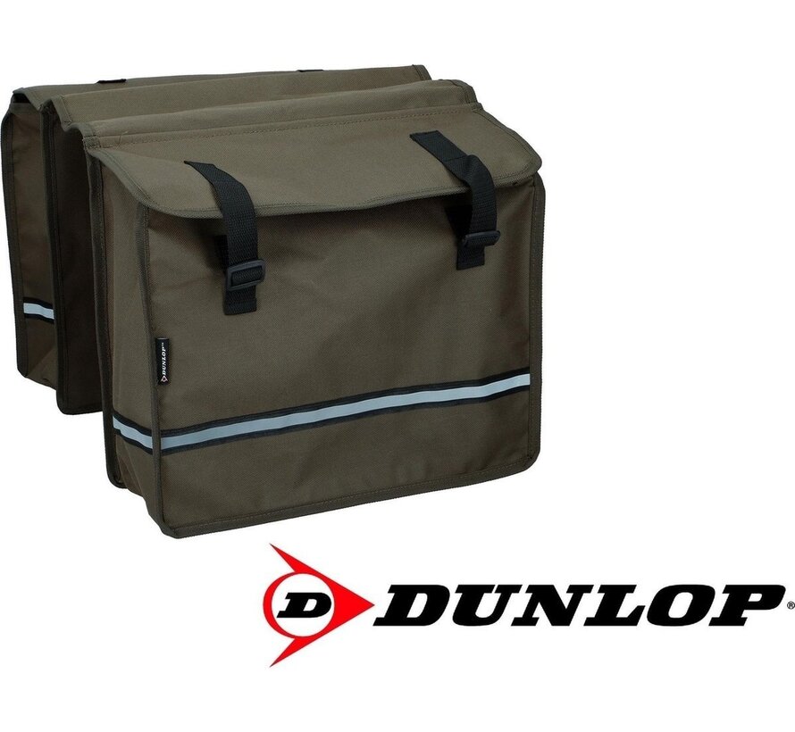 Double sacoches porte-bagages Dunlop pour vélo - capacité de 26 litres -40x36x30cm - kaki