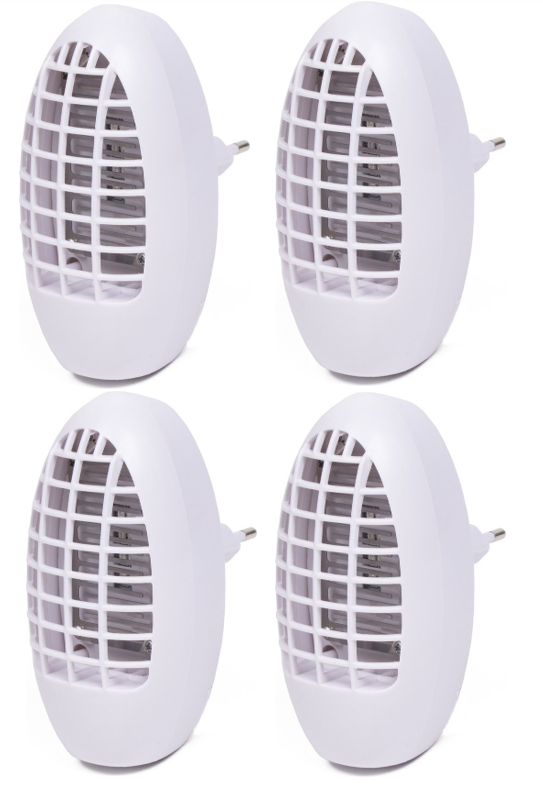 Prise anti-moustique à UV - Benson - Lampe Anti-Moustiques à Brancher - Lot de 4 - insectes - Lumière UV - Pour prise murale