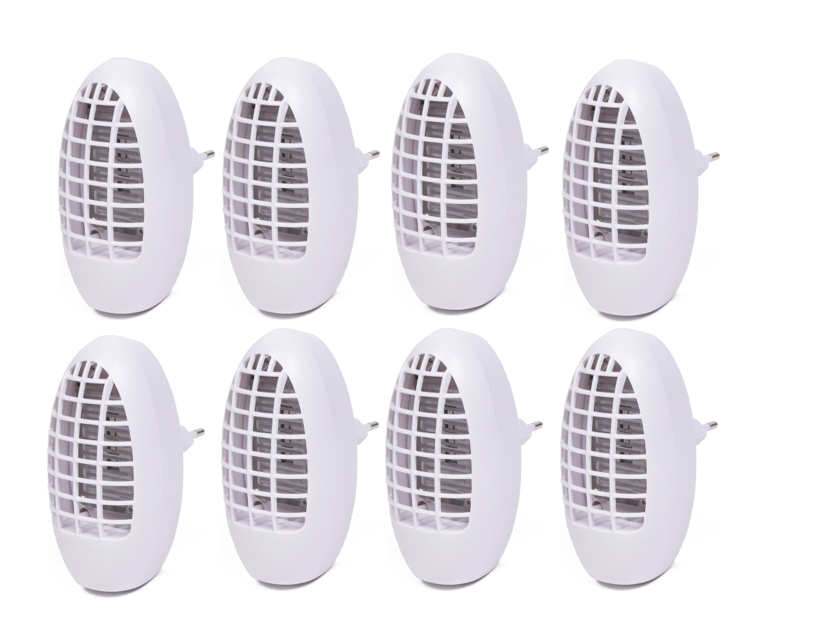 Prise anti-moustique à UV - Benson Bellson - Lampe anti-moustiques - Lot de 8 - à brancher - insectes - Lumière UV - Pour prise électrique