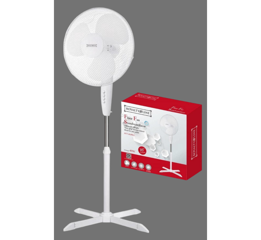 Ventilateur de sol Royalty Line - 122 cm - Blanc - 3 positions