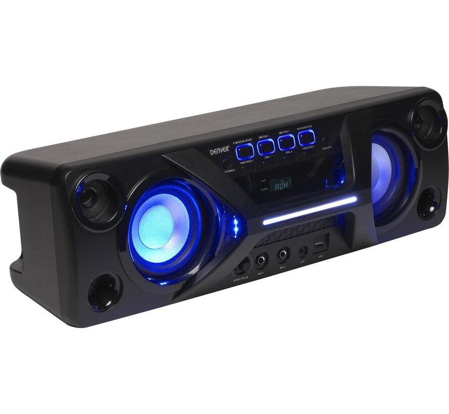 Haut-parleur Bluetooth Denver avec lumière disco et radio FM