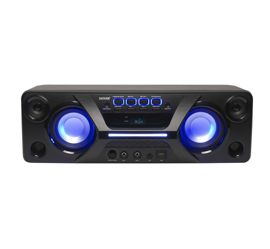 Haut-parleur Bluetooth Denver avec lumière disco et radio FM