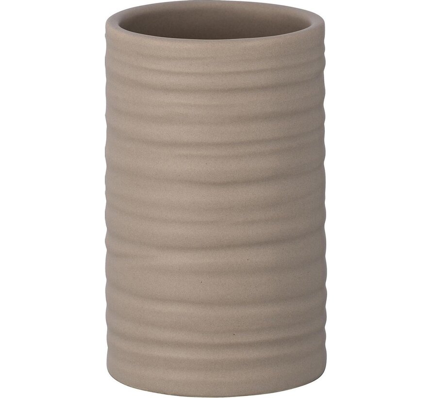 Wenko Bathroom Cup Mila 6.5 X 10 Cm Ceramic Beige