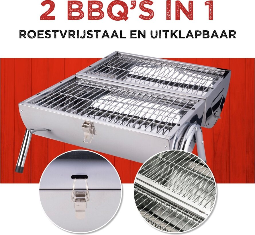 BBQ Collection barbecue portable au charbon de bois - pliable - 42x29.5x37cm