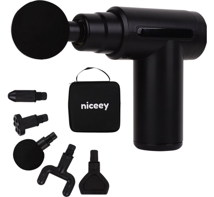 Niceey Mini pistolet de massage professionnel - sans fil - noir