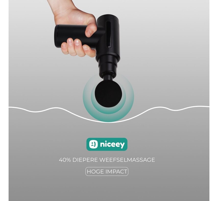 Niceey Mini pistolet de massage professionnel - sans fil - noir