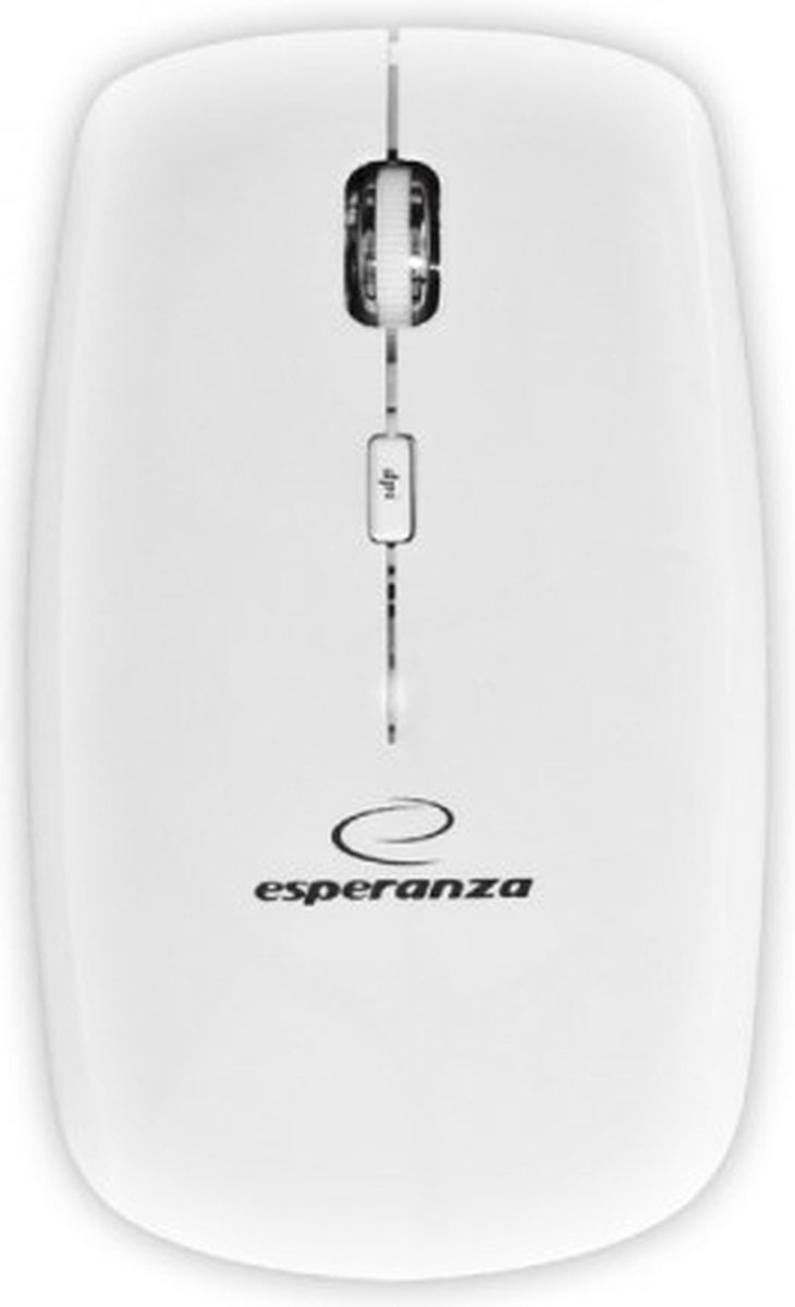 Esperanza Saturn | Souris optique sans fil 2.4GHz | Plate | Ambidextre | DPI réglable 1000 / 1600DPI | 4 boutons | Défilement vertical | Blanc
