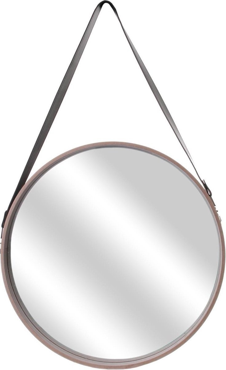 Home Deco - Miroir rond avec cadre beige