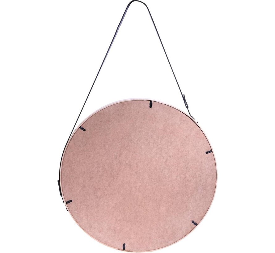 Home Deco - Miroir rond avec cadre beige