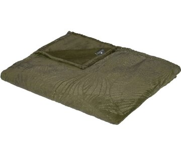 Parya Home Tapis en flanelle vert kaki avec motif gaufré doré 125 x 150 cm