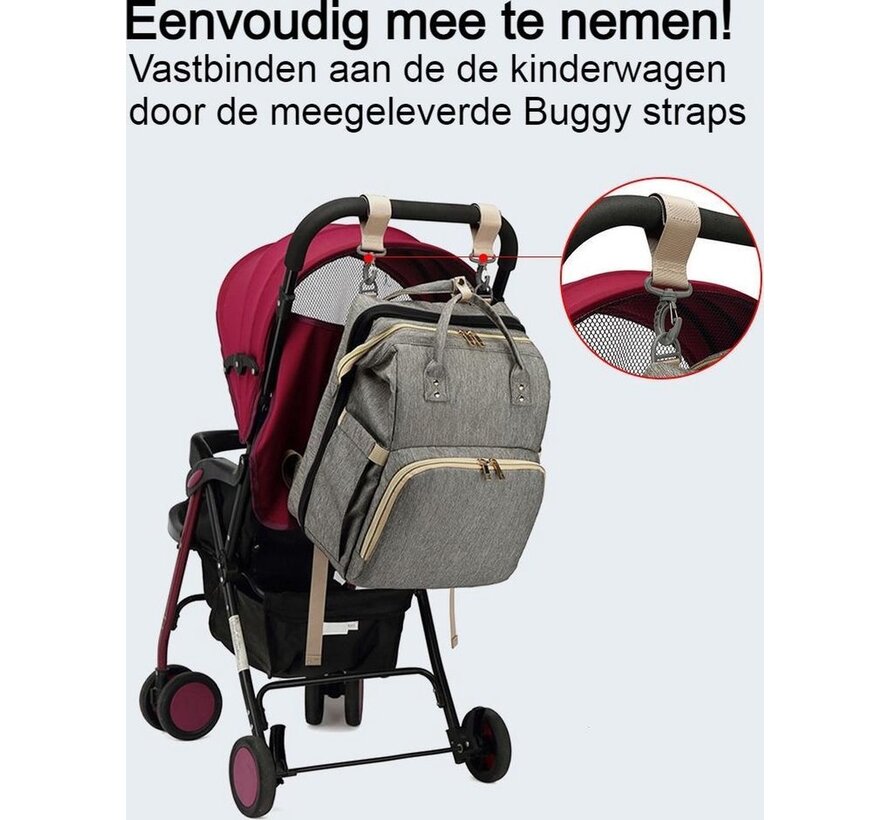 Parya Official - Sac à dos multifonctionnel pour bébé - Sac à couches - Matelas à langer - Gris