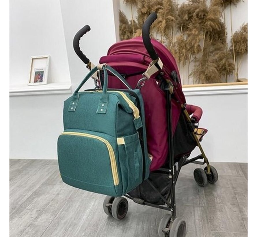 Parya Official - Sac à dos multifonctionnel pour bébé - Sac à couches - Matelas à langer - Vert