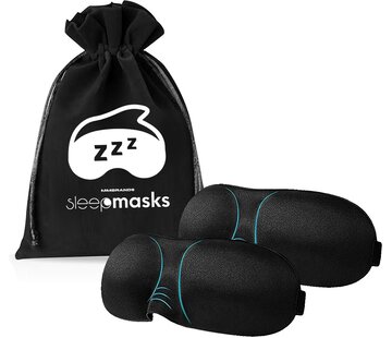 MM Brands MM Brands 2 Pieces Luxury Sleep Mask - 3D Ergonomic - 100% Blackout - Eye Mask - Night Mask